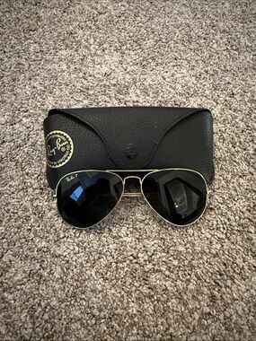 Ray Ban ORB3025 Gold Aviator Large 58mm Unisex Polarized Sunglasses